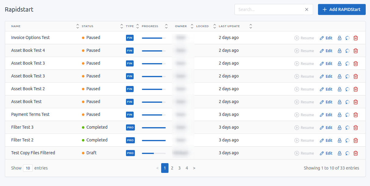 Image of a Rapid4Cloud Interface of RAPIDStart for 1.9.0